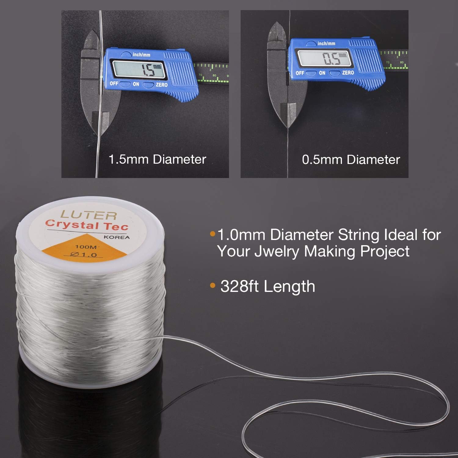 LUTER 328ft 1mm Elastic Bracelet String Cord Clear Stretchy Beading Thread for Jewelry Making Necklace Bracelet - Image 4