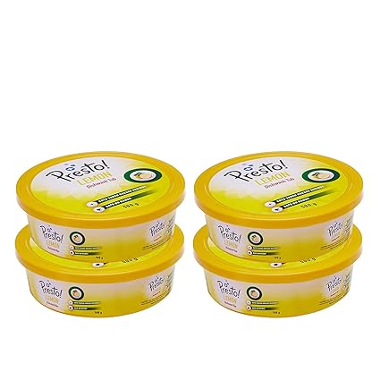 Amazon Brand-Presto! Dishwash Tub Bar with Free Scrub Pad-500 g (Pack of 4)