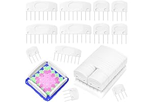ANOLEAIR 25 Pcs Knit Blocking Pins Kit, White Crochet Blocking Pins, Knitting Blockers Pins Kit, Blocking Pins for Knitting, Knit Blocking Pins for Blocking Mats