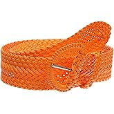 2 Inch Wide Hand Made Soft Metallic Woven Braided Round Belt