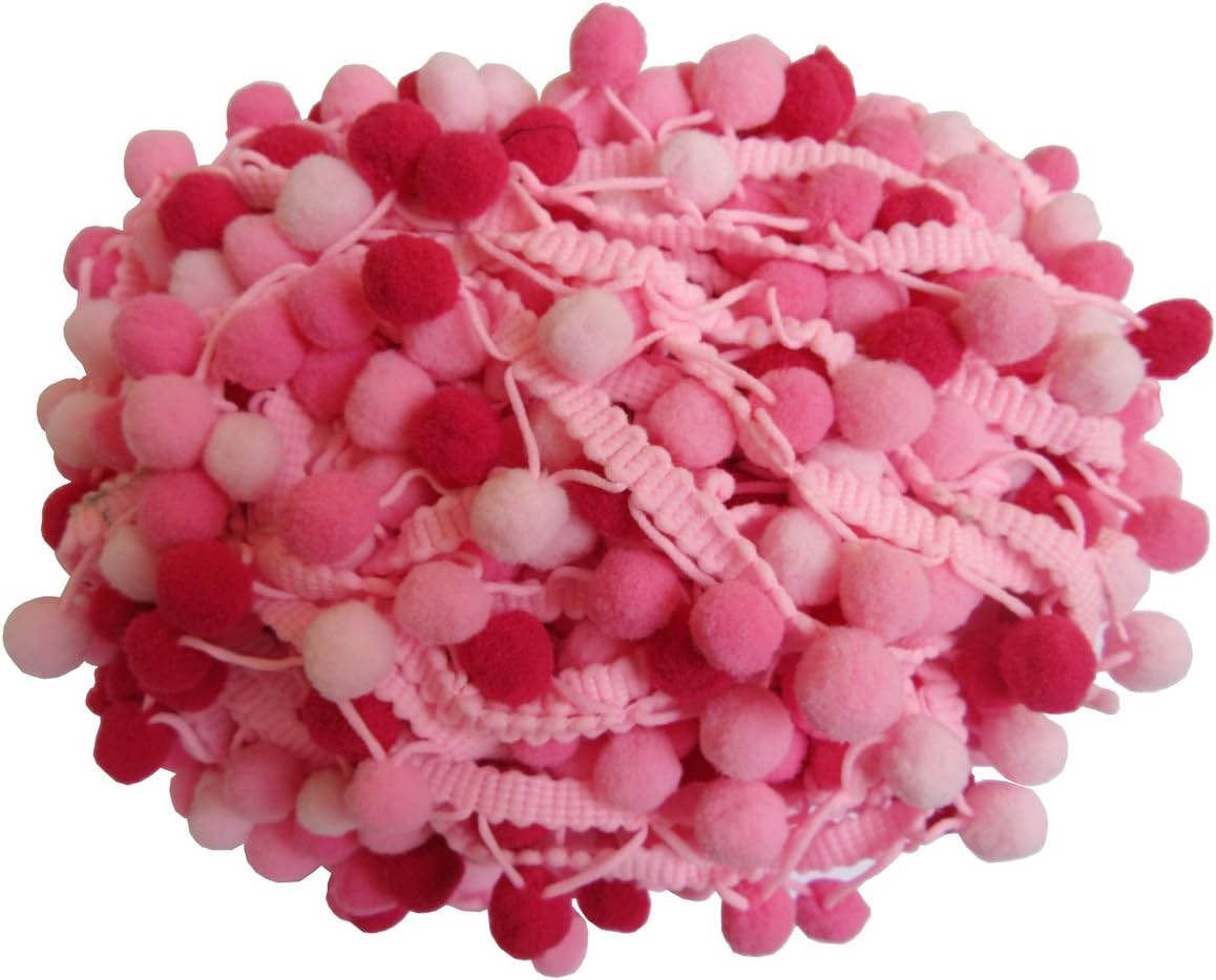 QUARKZMAN Pom Pom Band 10 Yards - Bunte Bommel Bordüre Für DIY Bastelprojekte