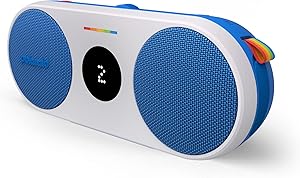 Polaroid P2 - Powerful Portable Wireless Bluetooth Speaker Rechargeable with Dual Stereo Pairing - Blue and White