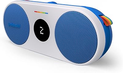 Polaroid P2 - Powerful Portable Wireless Bluetooth Speaker Rechargeable with Dual Stereo Pairing - Blue and White