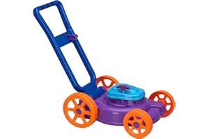 American Plastic Toys Kids’ Nesting Lawn Mower with Pull Starter, Power Shifter, Awesome Motor Noise, Large Rear Wheels, Fun Yard Role Play Experience, for Ages 18+ Months