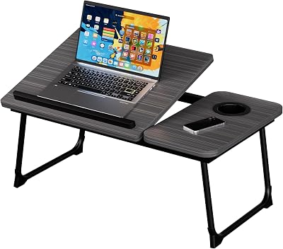 Vivo Technologies Laptop Bed Table Desk with Foldable Legs Black