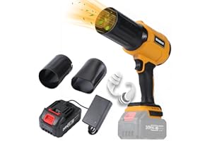 WINDPOST Small Cordless Leaf Blower,Leaf Blower Cordless,35000RPM Turbo Jet Blower, with 1 X 24VX 4.0Ah Battery and Charger,for Patio Cleaning, Lawn Care, Car Cleaning and Dust Etc,2 Blowing Nozzles -Yellow