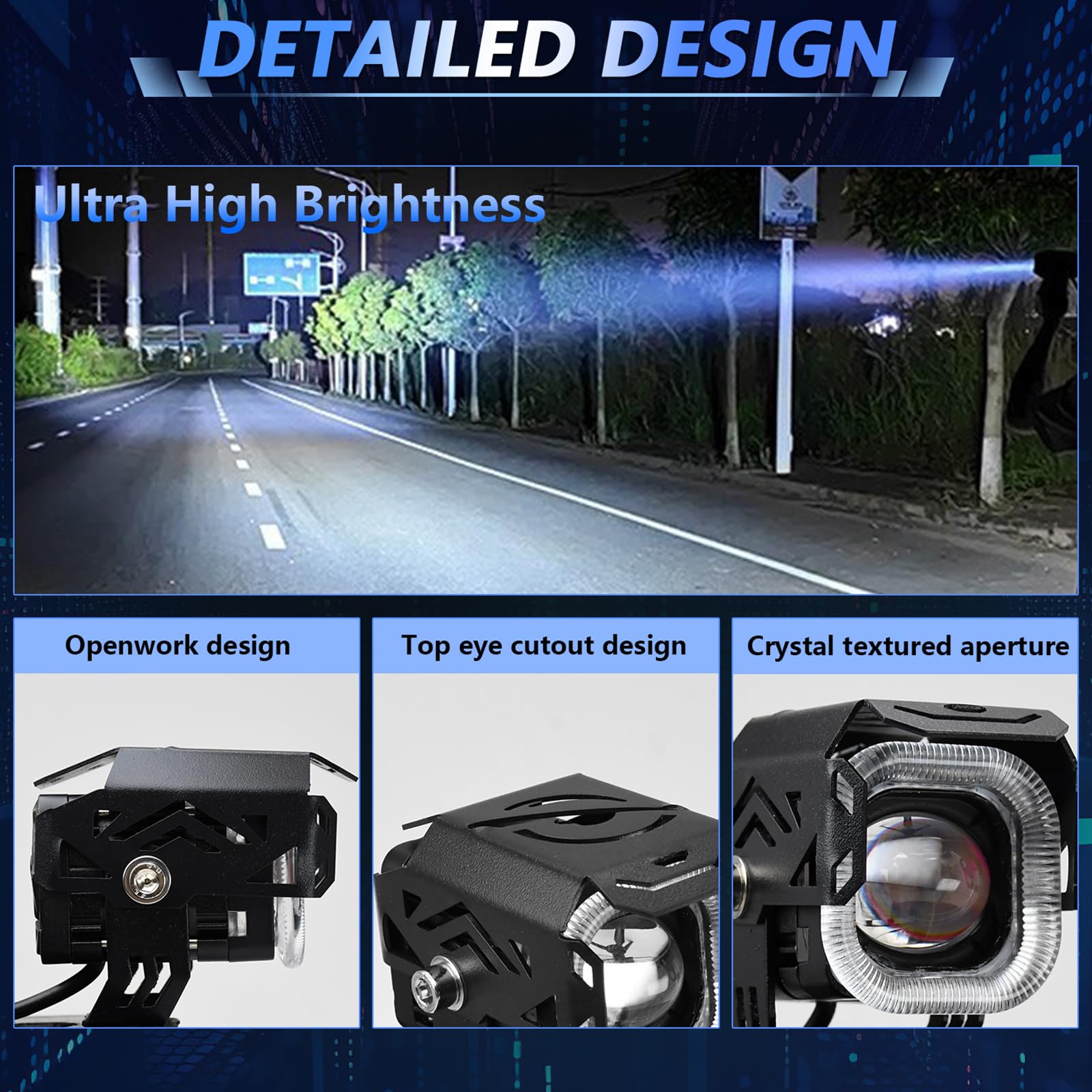 Condition photo showing New/Like New for shkalacar led light kit driving spotlights fog light, 60w 4000lm 4 lighting modes led auxiliary lights ip68 waterproof compatible with tractor truck atv utv suv boat, 1 pair