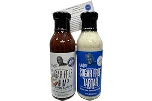 G Hughes Sugar Free 12 oz Dipping Sauce Variety Bundle: (1) Shrimp (1) Tartar & ThisNThat Recipe Card