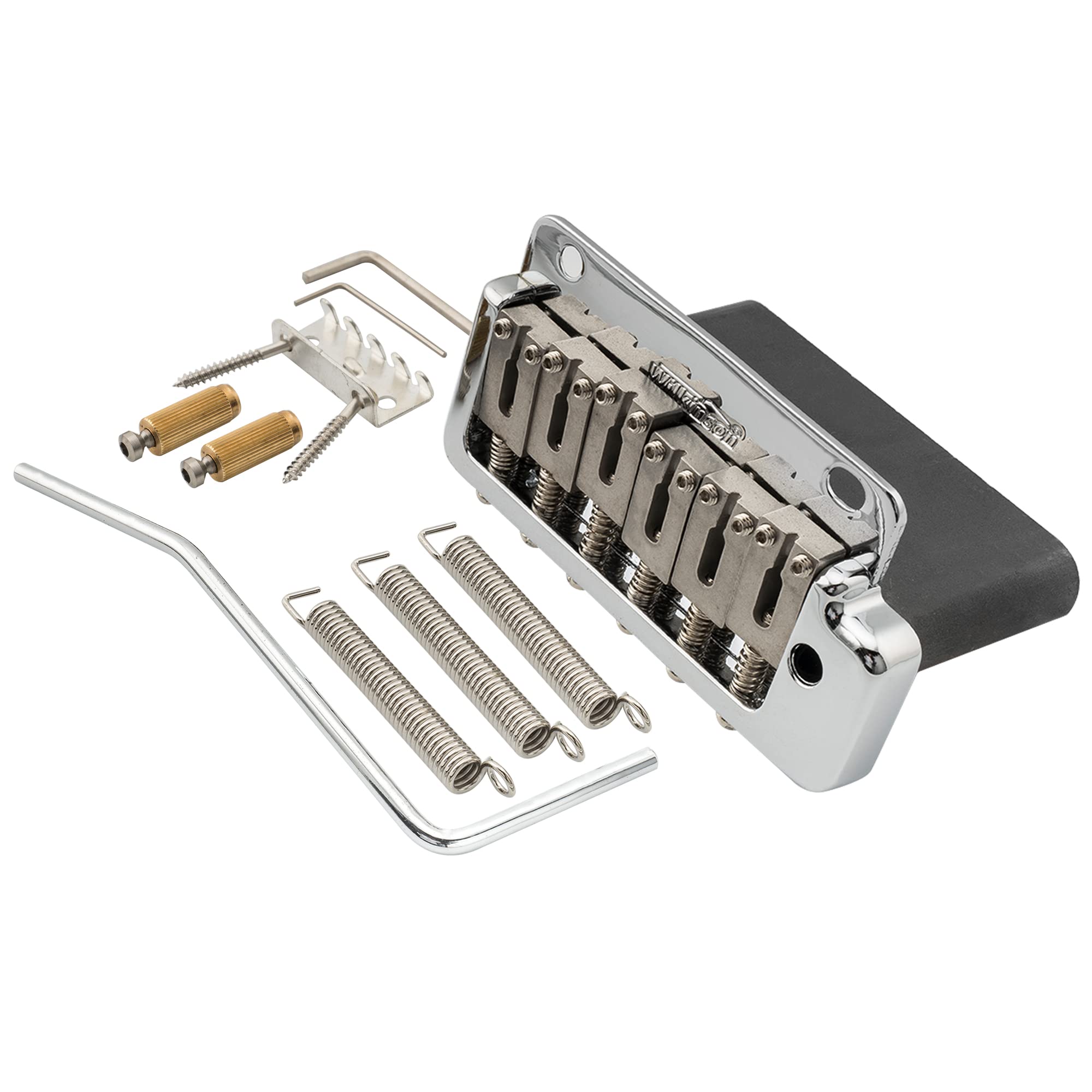 Wilkinson WVP2-SB 54mm 2-Point Stainless Steel Saddles Tremolo Bridge with Full Steel Block for Japan/Korea Import Strat Electric Guitar, Chrome