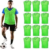 GSi Sports Pinnies 12 Pack Free Size Youth/Adult Green Mesh Training Vests