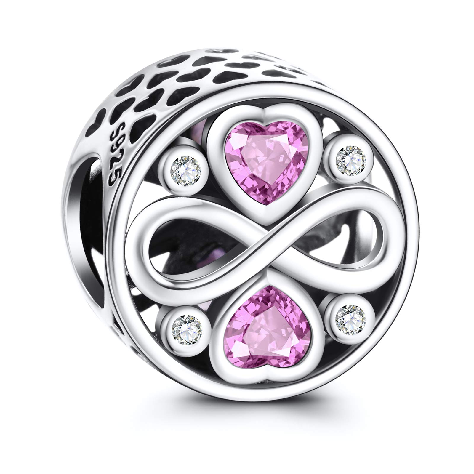 NINGAN Pisces Zodiac Sign Birthday Charms - Women's Bead Charms 925 Sterling Silver Charms Fits Pandora Bracelet & Necklace for Women & Friends