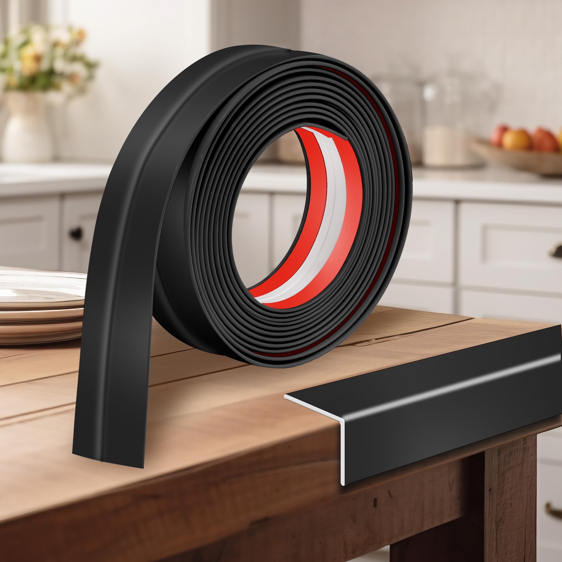 Photo 1 of 1.6 Inch x 20 Feet Wall Corner Protector Peel and Stick Corner Trim Molding Strip Self Adhesive Wall Edge Protectors Guards for Edge Ceiling, Black