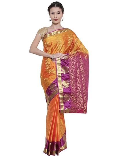 Dharmavaram Silk Saree - Orange Papper - (CCMYSS7518)