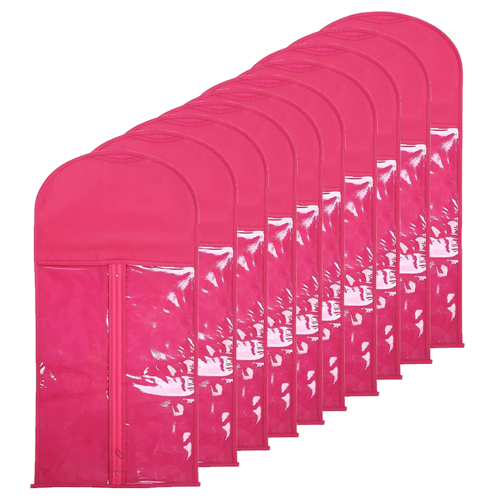 Hair Extension Storage Bag Wig Holder Case Foldable Non-Woven Portable Wig Protector Bag Dust Proof Zipper Closure (Rose Red)