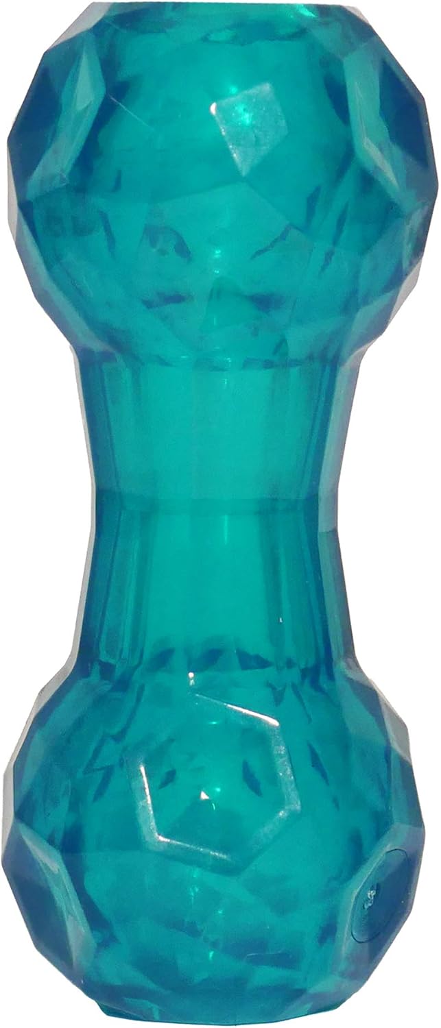 Rosewood tough puppy toy dumbbell shaped treat dispenser dog toy for small dogs and puppies made of tough material, mint scented, blue - Image 3