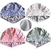 Satin Lined Scrub Caps Women Adjustable Nurse Surgical Hat with Buttons Sweatband Ponytail Working Cap with Tie Back