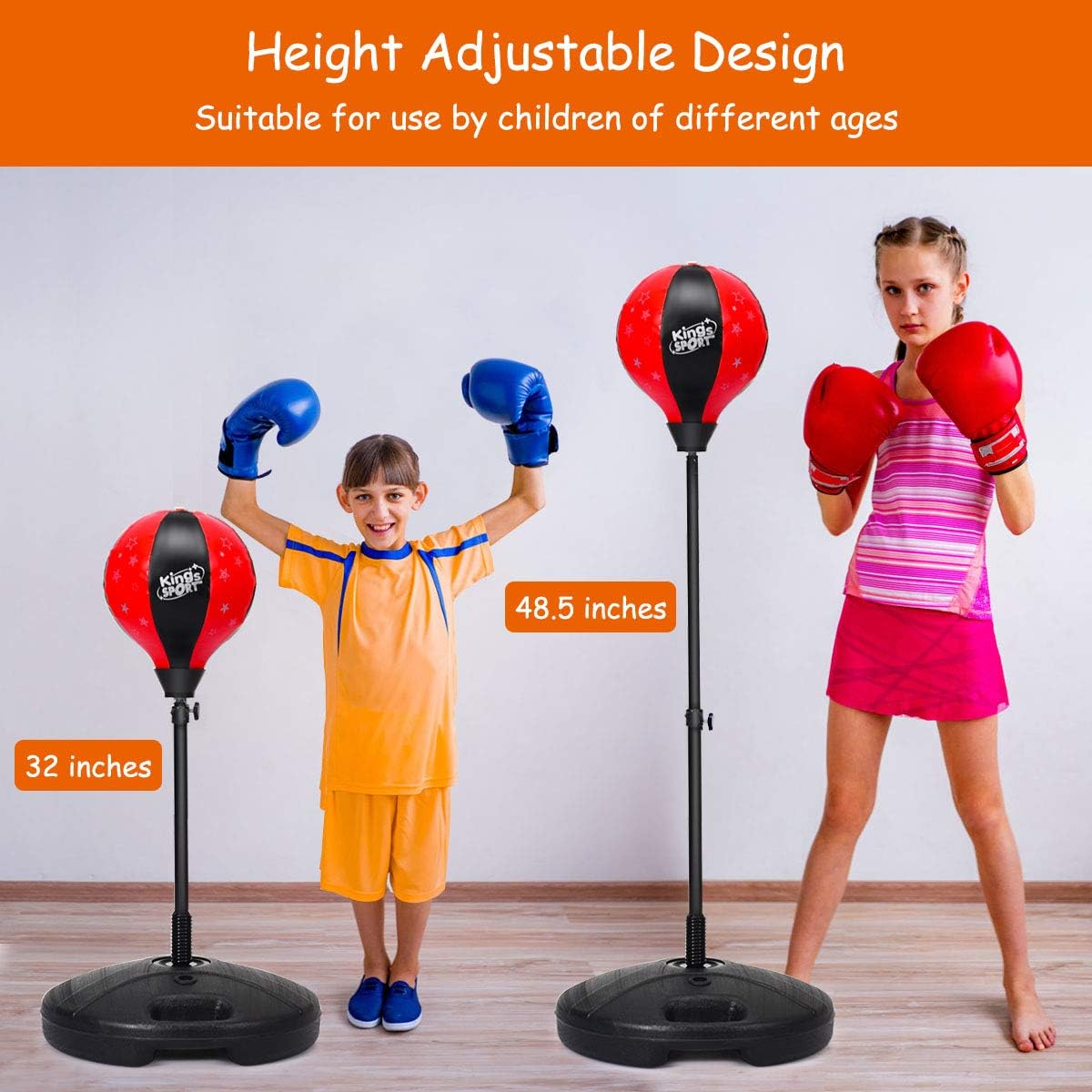 Costzon Kids Boxing Set, Height Adjustable Punching Ball Stand, Hand Pump, Boxing Gloves for Children Boys & Girls, Punching Bag Freestanding Set (Kids) : Sports & Outdoors