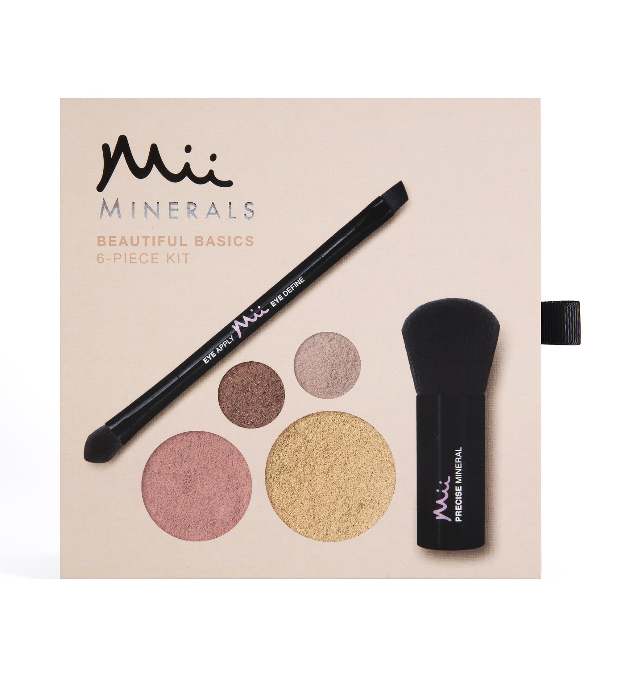 Mii Cosmetics | 100% Mineral Beautiful Basics Foundation, Eyeshadow, Blush & Brush Set | Highly Pigmented Colour| Suitable for All Skin Types | Great for Sensitive Skin | Precious Nude 04