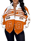 KANSOON Womens Jackets Casual Over Size Varsity