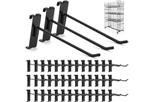 FROIDESENTE Gridwall Hooks 60 Pcs, Pack in 10 Inch Gridwall & Fixtures Hooks for Grid Wall Panels Accessory, Heavy Duty Display Hooks for Wire Grid Wall Accessories Display Rack Hanging Storage ( Black )