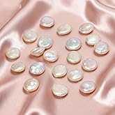 THRELE 20pcs 9-10mm Round Baroque Pearl Beads, White Freshwater Pearls for Jewelry Making, Bracelets, Necklaces and DIY Craft