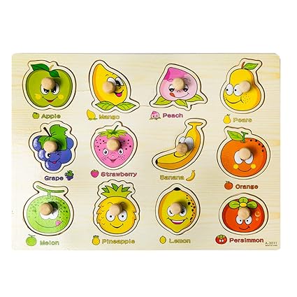 Curtis Toys Wooden Puzzles for Kids (Fruits Type 1)