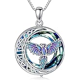 TOUPOP Cat Gifts for Cat Lovers 1 2 3 Cats Necklace 925 Sterling Silver Rose Flower Blue Crystal Jewelry Birthday Valentine's Day Gifts for Women Her Mom