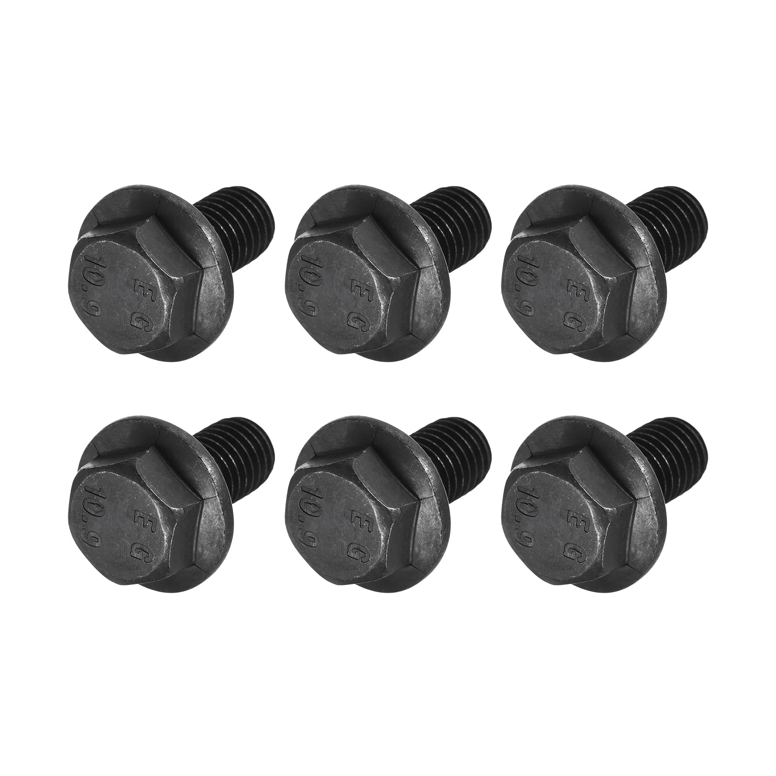 METALLIXITY Flanged Hex Head Bolts (M10x20mm) 6pcs, Hexagon Bolt Fully Thread Screw - for House Construction Hardware Fasteners