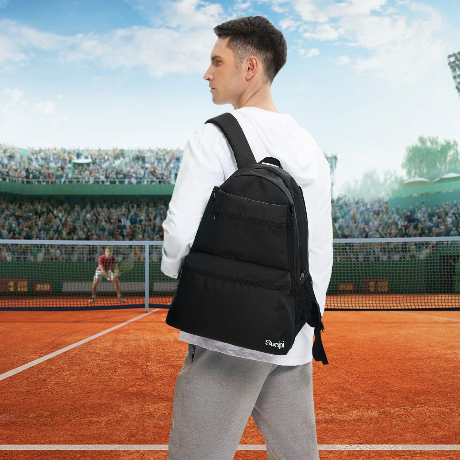 Sucipi Tennis Bag Professional Tennis Backpack for Men and Women Racket Bags Holds 2 Rackets with Ventilated Shoe Compartment : Sports & Outdoors