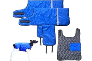XUANNIAO Calf Blanket Horse Blanket Thickened Warm Calf Clothing Windproof Waterproof Calf Warm Artifact Calf Cold Clothing Calf Keep Warm Clothing Horse Blanket for Cattle(Blue 2 Pack)