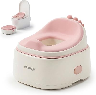 Penico infantil Dino 4 em 1, com tampa, 30x36,5x33,5 cm, cor-de-rosa