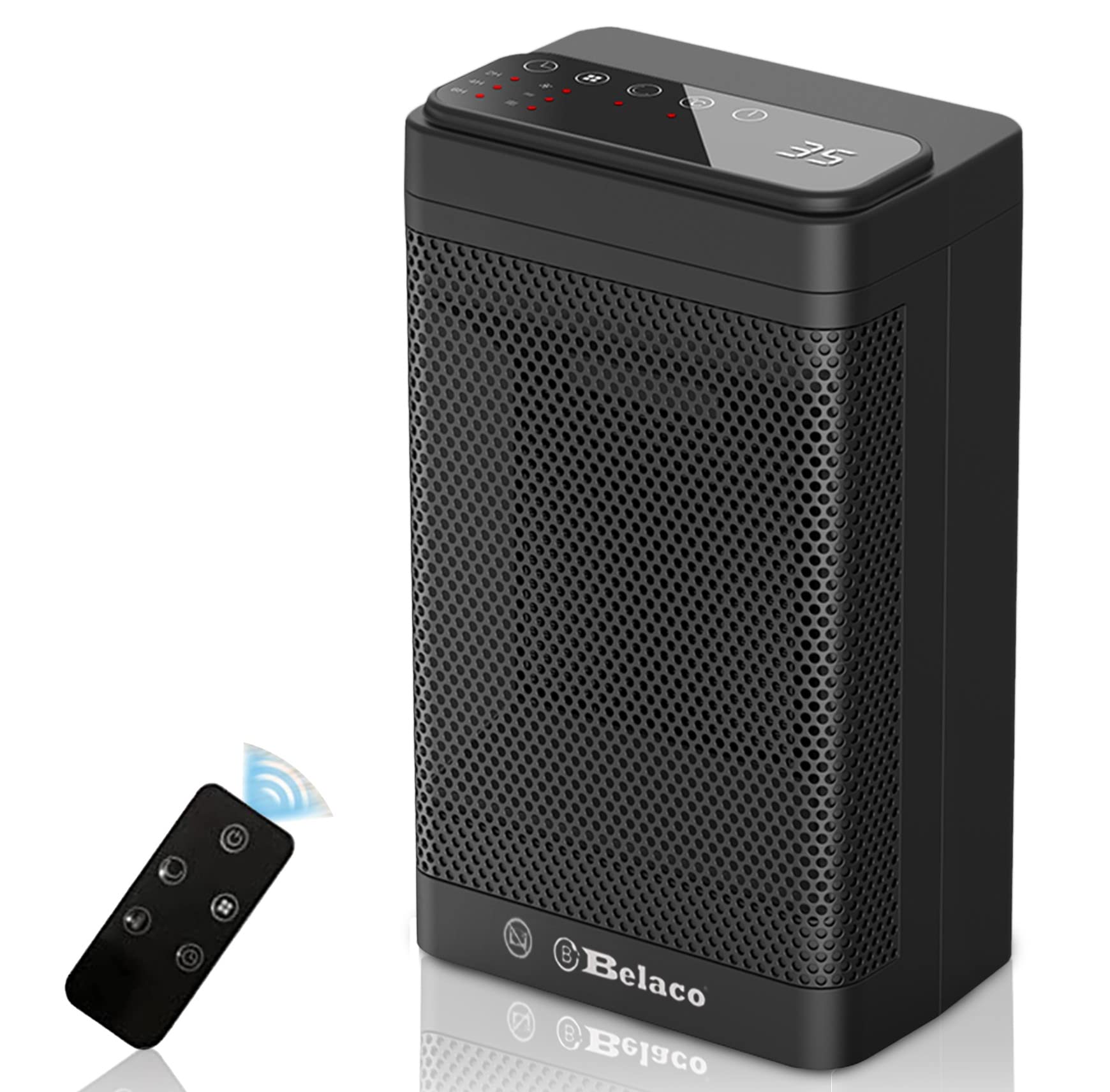 Belaco New Space Heater, Electric Heater, 12hrs Timer, Remote Control, Oscillation, Ceramic Fan Heater portable heater 1400W home office room heater, Overheat protection BEL-PTC-12B