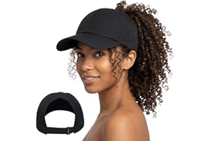 BUTITNOW Women Backless Baseball Cap Curl Caps - Lightweight Soft Quick-Dry Ponytail Caps for Women, Designed for Curly Hair