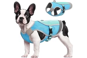 Kuoser Dog Cooling Vest for Summer, Lightweight Dog Cooling Harness Shirt with Breathable Mesh, Reflective Cooler Jacket Pet 