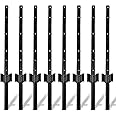 Toriexon Fence Posts 3 Ft - 8 Pack, Heavy Duty Metal Fence Post, No Dig U Post for Farm, Garden, Orchard and Outdoor Wire Fencing(Black)
