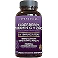 Viva Naturals Elderberry, Vitamin C, Zinc, Vitamin D 5000 IU & Ginger - Antioxidant & Immune Support Supplement, 2 Month Supp