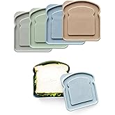 Magemata 4-Piece Reusable Sandwich Container Set for Lunch Boxes, BPA-Free, Microwave & Dishwasher Safe, Food-Grade Plastic with Lid, Snack & Meal Prep Storage for Office, Travel, Picnic (Mix2, 4pc)
