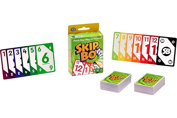 ​Mattel Games Skip-Bo Card Game for Kid, Adult & Family Nights, Color Blind Accessible Deck for 2 to 6 Players Ages 7+