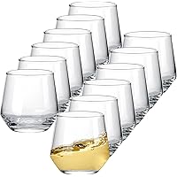 DOMINGO HUB Stemless Wine Glasses 160 ML Set Of 4 Red White Wine Glasses Party Long Stem 105 Oz Wine Glasses Hand Blown Crystal Unique Housewarming Gift - View #5