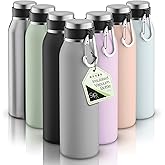 SIPX™ 20 oz Stainless Steel Insulated Water Bottle with Leakproof Lid & Carry Hook – Triple Insulated – Cold 24 Hours/Hot 12 Hours – Perfect for Gym, Work, Sports, Travel – Grey