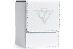 ZLCA Card Deck Box Fits MTG Yu-Gi-Oh! TCG, Card Storage Box with Dividers Holds 100+ Sleeved Cards, Premium Card Deck Case Compatible with CCG Trading Cards (White,Puzzle)