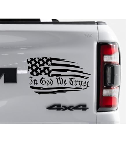 In God We Trust Vinyl Window Decal - Die Cut Sticker For Truck Laptop Car - Glossy