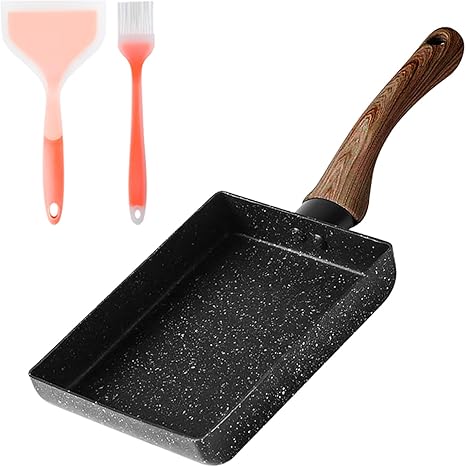 Amazon 卵焼き器 フライパン Qfun 玉子焼き器 卵焼き Ih 直火対応 アルミ製 たまごやき シリコンヘラ付 焦げつきにくい フッ素樹脂加工 軽量 わすか0g 携帯便利 木柄ハンドル 使用簡単 お弁当用 エッグパン だし巻き 厚焼き 卵 玉子 焼き 1人暮らし 母 妻の
