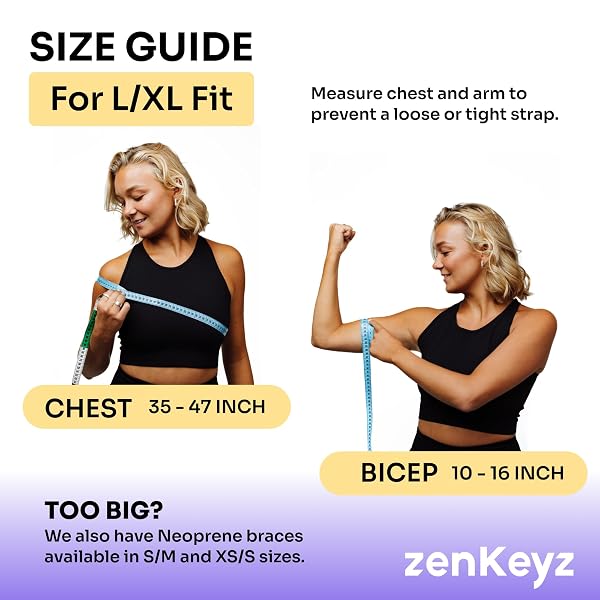 ZENKEYZ SHOULDER BRACE – L/XL, CHEST 35-47IN, GRAY NEOPRENE
