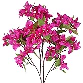CITYES 2 Pcs Artificial Flowers Bougainvillea Outdoor Faux Bougainvillea Flowers with Stems Artificial Bougainvilleas Silk Flowers Branches for Garden Wedding Centerpieces Table Runner Decor