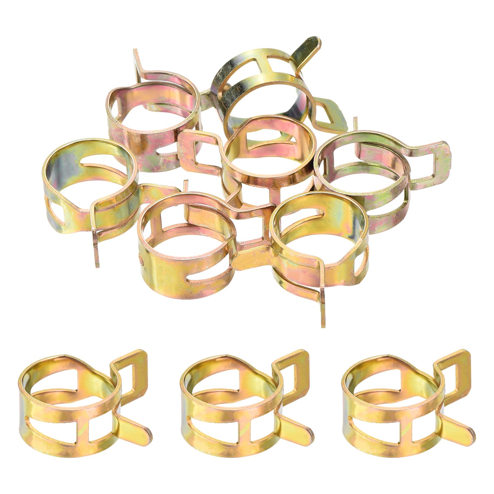 Photo 1 of MECCANIXITY 15.6mm 5/8inch Spring Hose Clamps, Pipe Clamps, Pack of 10, Gold