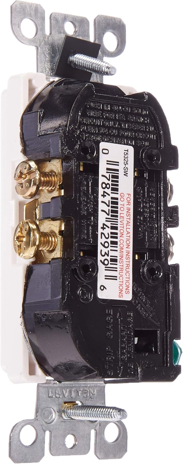 Leviton T5325-SW, Self Grounding, White - Electric Plugs - 