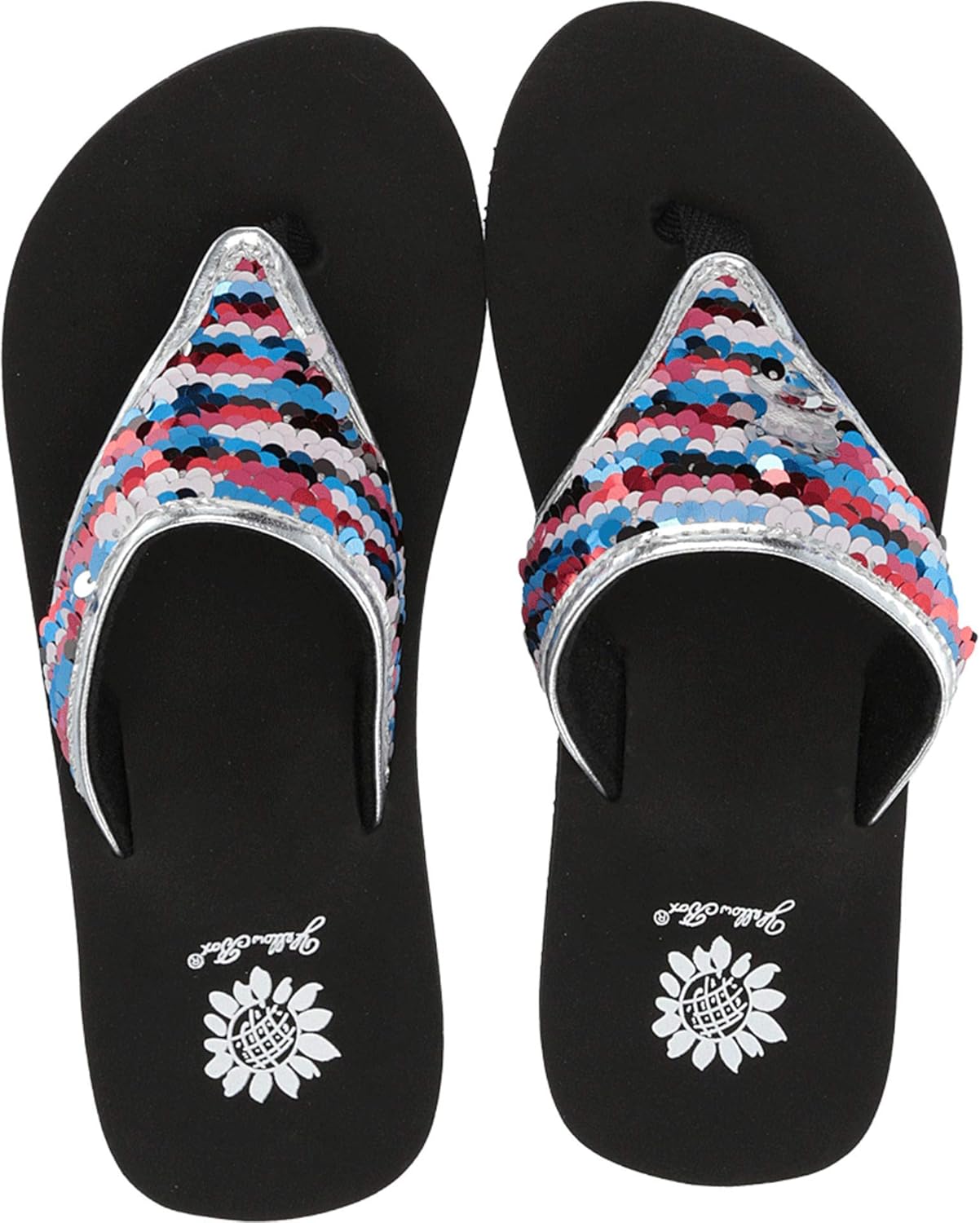 kids yellow box flip flops