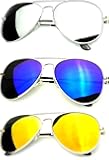 Younky Unisex Combo Of Uv Protected Aviator Stylish Mercury Sunglasses For Men Women Boys & Girls (Gm-Sm-Bm|55|Silver…