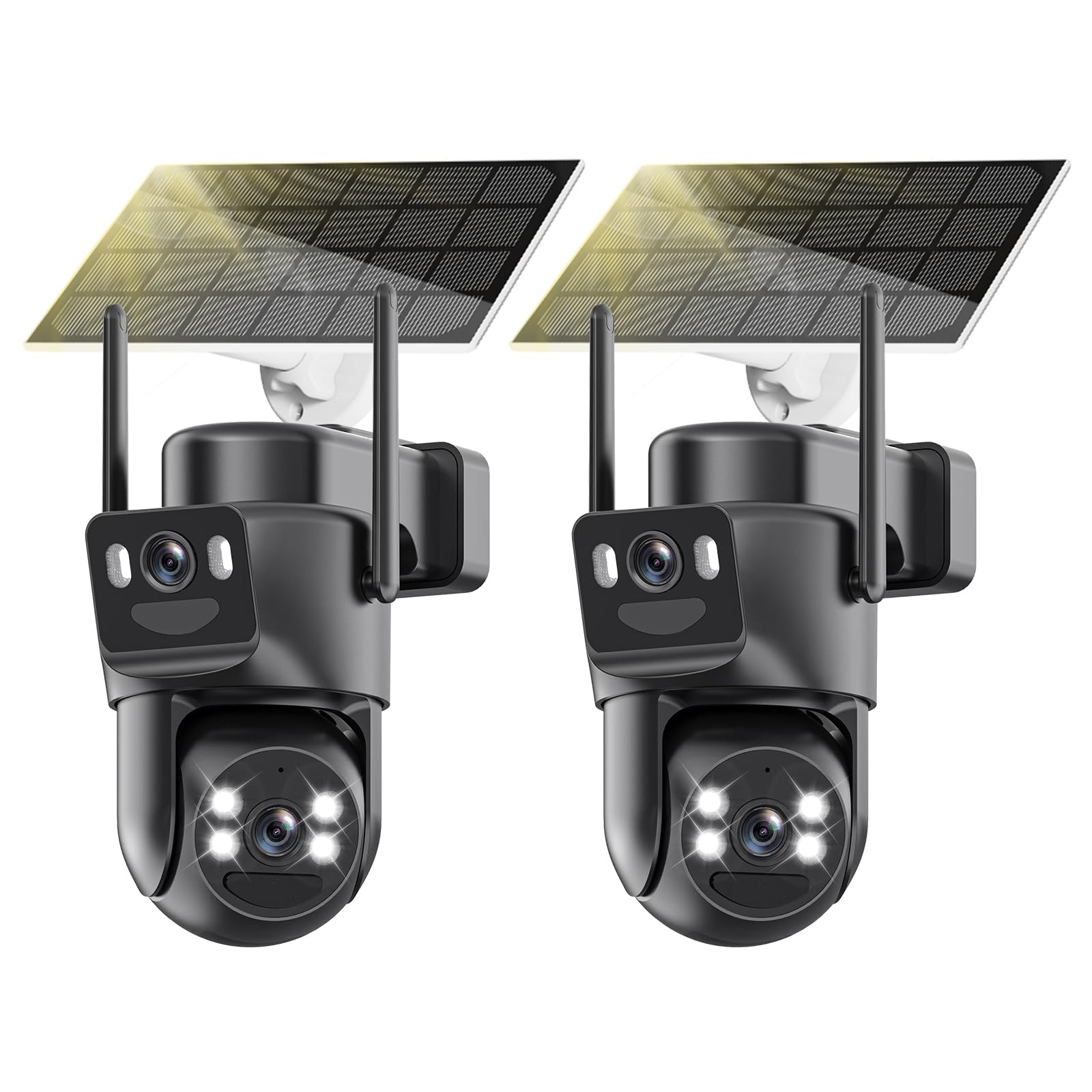 Photo 1 of Tutoview 4K Solar Security Cameras Wireless Outdoor Battery Powered, 5GHz & 2.4GHz Dual Lens Bullet & 360°PTZ Linkage Outdoor Security Camera with Solar Panel, Digital Zoom, Color Night Vision